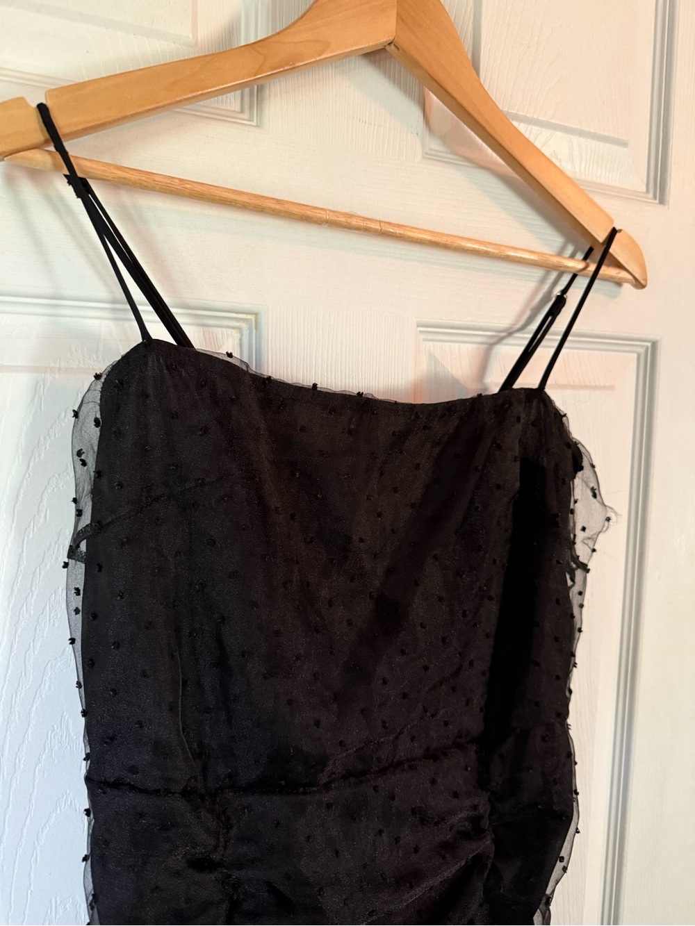 Black Rouched Mesh Mini Dress - Picture 3 of 7
